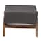 Baxton Studio Hanson Mid-Century Modern Dark Grey Fabric and Walnut Brown Finished Wood Ottoman 229-13178-ZORO - alternate 8